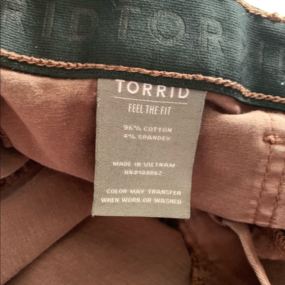 Torrid Brown Jeggings Feel the Fit Leggings Plus Size 18 Ankle Crop - Picture 8 of 8